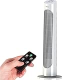 29-Inch Oscillating Tower Fan with Remote – Silent Cooling Fan with 3 Speed Settings, Powerful Airflow, Space-Saving Slim Design, Quiet Floor Fan for Home, Office, Bedroom – Black
