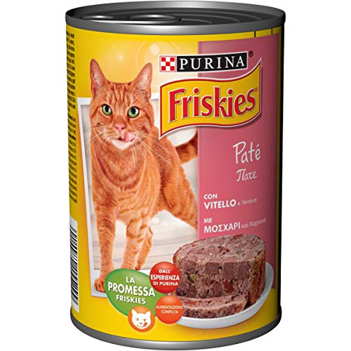 Friskies Chat Purina Humide Pâté avec Veau et légumes  24 canettes de 400 g (Pack de 24 x 400 g)