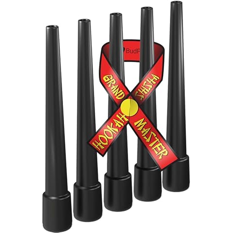 BudPro Black LINE Hookah Tips - Hookah Hose Tips Mouthpiece Disposable Black - 50 Extra Long Lollipop Hookah Mouth Tips Plastic 3.75" Cover