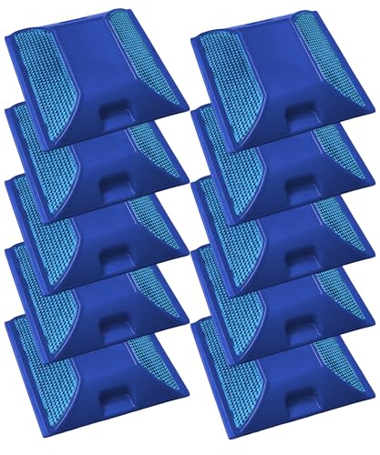 Road Reflectors Pack of 10 | 4 by 4 inch Street Pavement & Asphalt Stud Markers | Great for Speed Bumps, Sidewalks, Pedestrian Crossings, Freeways & Driveways | Industrial Grade (Blue)