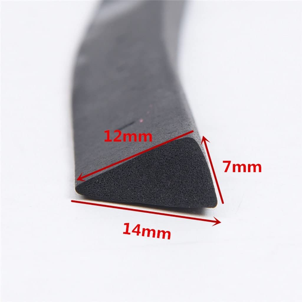 Tira de sellado de espuma de silicona, Tira de sellado espuma silicona, tira goma triangular, negro, varios tamaños, 5m(13x13.00mm)