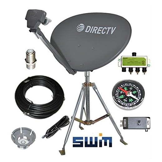 DirecTV SWM SL3S Portable Satellite RV Dish Kit Camping Tailgating with Tripod SWiM and level