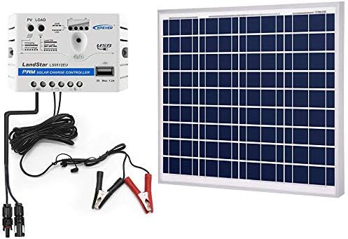 ACOPOWER 50w Watts Solar Charger Kit, 12Volts Polycrystalline Solar Panel & 5A Charge Controller for RV, Boats, Camping; w USB 5V Output as Phone Charger (50w Kit with SAE)