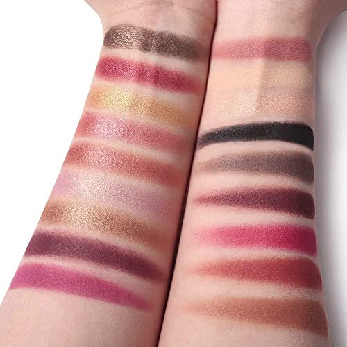 Image of Beauty Rose Gold Remastered + Nude Edition Eyeshadow Palette Combo Kit - 36 Matte and Shimmer Finishes, Includes Black Eyeshadow - Complete Eye Shadow Palette Set