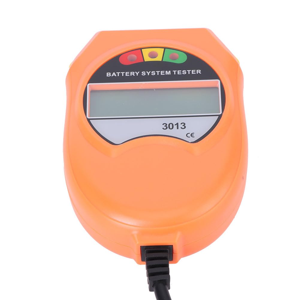 Hyuduo Tester Systemu Akumulatorowego Wyświetlacz z Podświetleniem LCD Tester Akumulatora Samochodowego do ładowania Pojazdów Kwasowo-ołowiowych 12 V, Sprawdza Akumulator i System ładowania dla