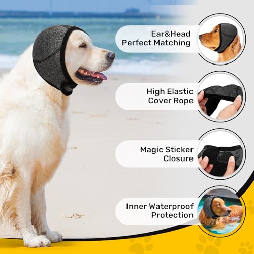 Dog Ear Muffs Noise Protection, Wraps Cover for Dogs Bath Grooming, Adjustable Dog Calming - image 2
