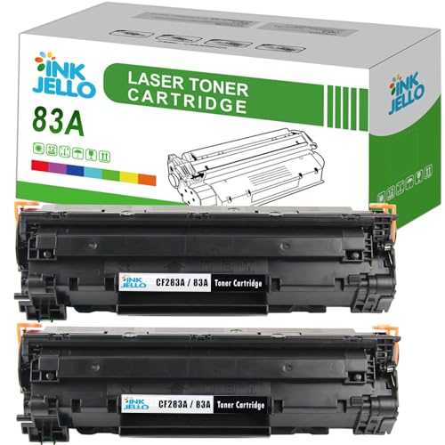 Cartouche de toner noir CF283A Inkjello lot de 2 pour imprimantes HP LaserJet Pro M127fw M201dw