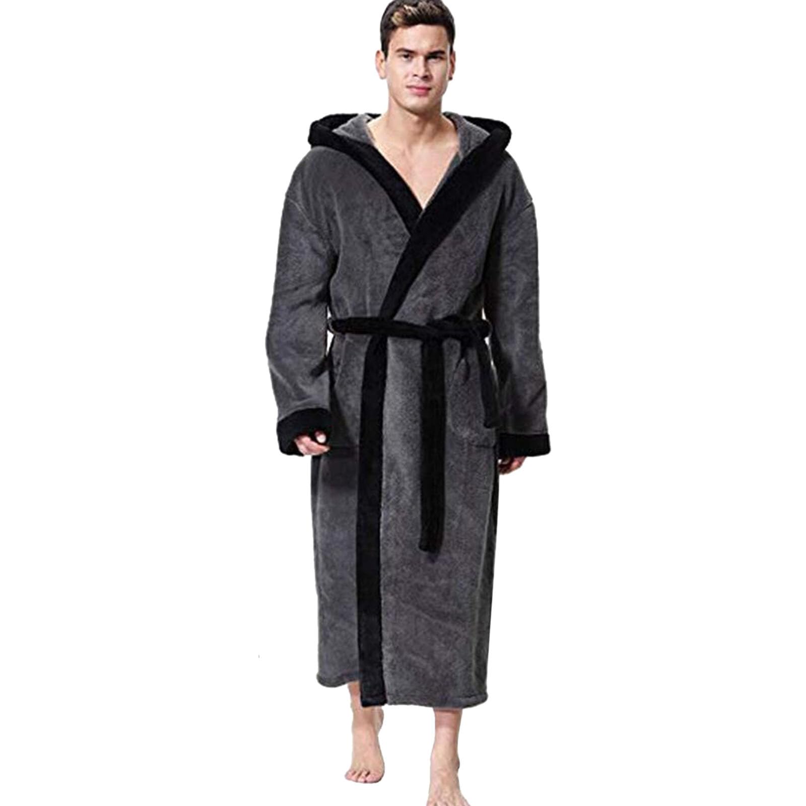 Accappatoio Uomo Spugna Leggera, Accappatoio Unisex da Donna E Uomo Accappatoio Uomo Cotone Accappatoio in Cotone Asciugatura Rapida con Tasche E Cappuccio Accappatoio da Bagno Uomo Vestaglia Uomo