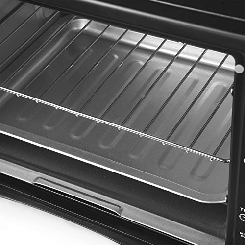 WOLTU Mini-Pizzaoven Dubbele Glazen deur met Bakplaat en Braadpan met Timer 0-250 ° C 1400 W, 20 liter Zwart - Image 6