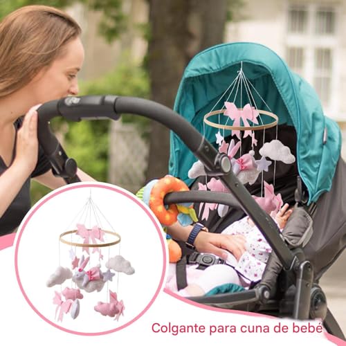 Mobile lapin rose pour chambre bébé et couffin bohème - 3