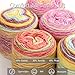 Katech Fairyland Yarn for Crocheting Knitting-Gradient Yarn Cake-4 Pack of 100g/3.52 oz-Soft DK Light Weight #3-60% Cotton 30% Acrylic 10% Wool-Perfect for Scarves, Shawls, Blankets and Garments(A)