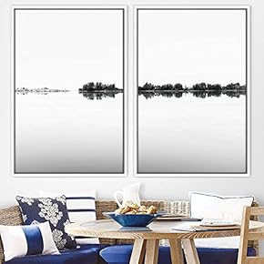 signwin 2 Piece Framed Canvas Wall Art Black...