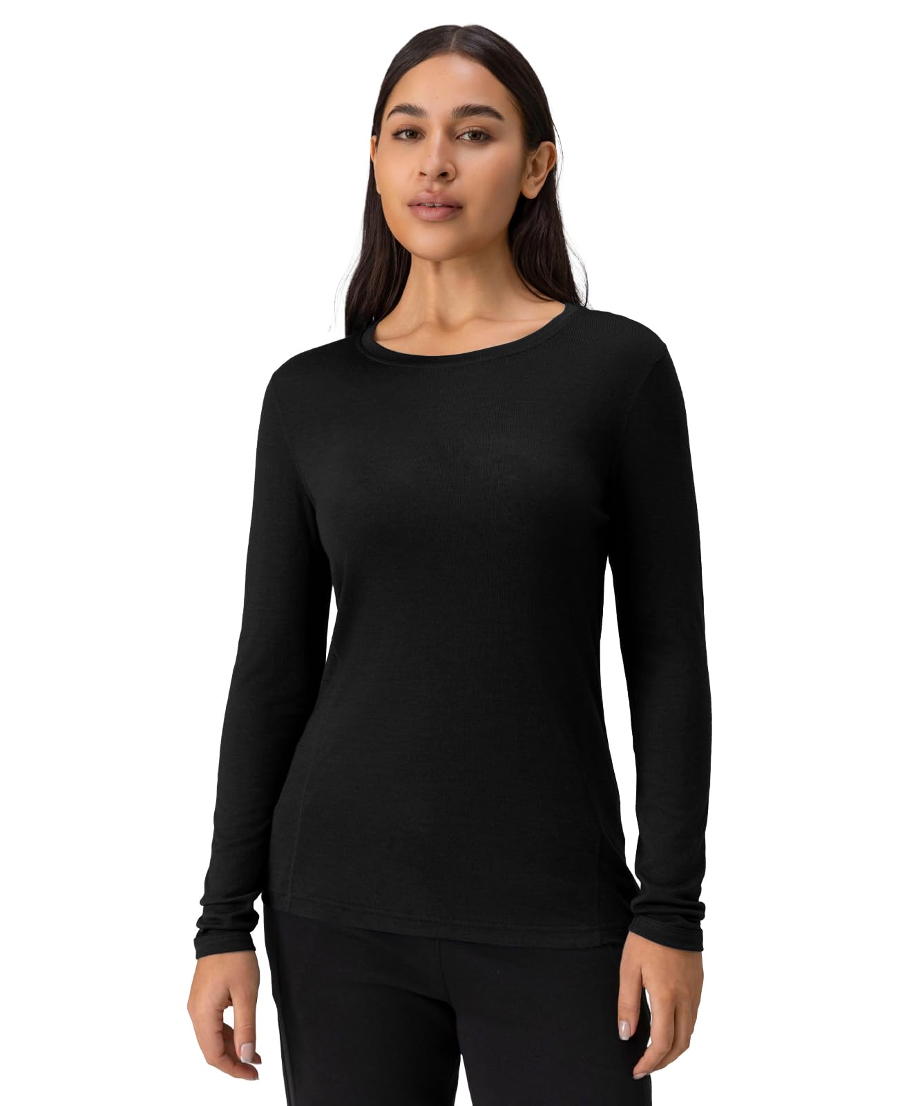 Merino Protect 100% Merino Wool Base Layer Women Thermals Underwear Lightweight Soft Long Sleeve Shirt for Hiking Skiing