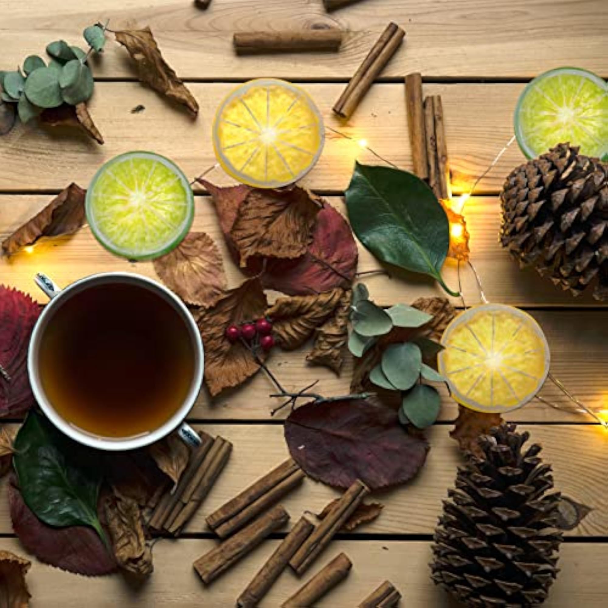 30Pcs Artificial Lemon Slices, Decorative Fake Fruit