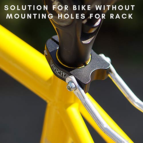 Vincita Rack Mount Seatpost Clamp - for Bike Without Rear Rack Threaded Hole Fixation - Suitable with Seatpost Diameter 27.2 mm (Seatpost Tube 31.8 mm) - Lightweight -Mountain, Road, Folding Bicycle.