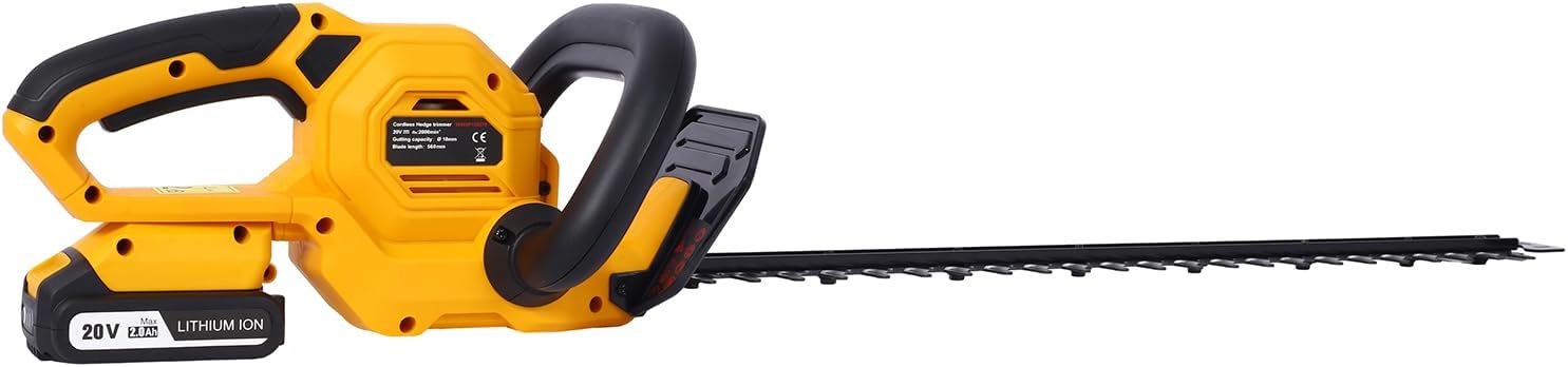 20V Cordless Hedge Trimmer, 22 Inch Steel Blade, Reduced Vibration, Battery and Charger Included