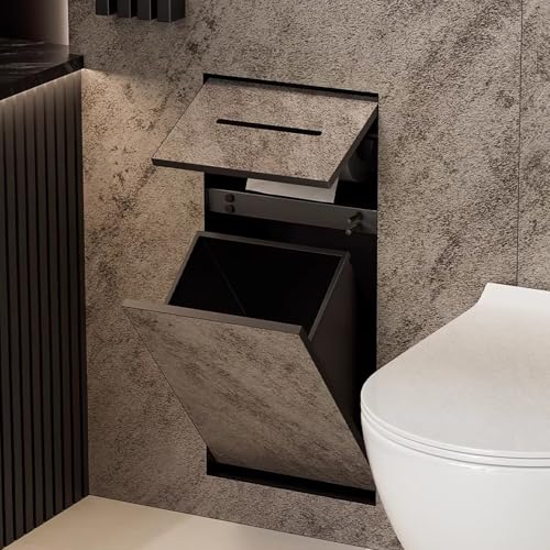 Soporte impermeable para papel higiénico con ducha integrada y cubo de basura oculto para organización del baño