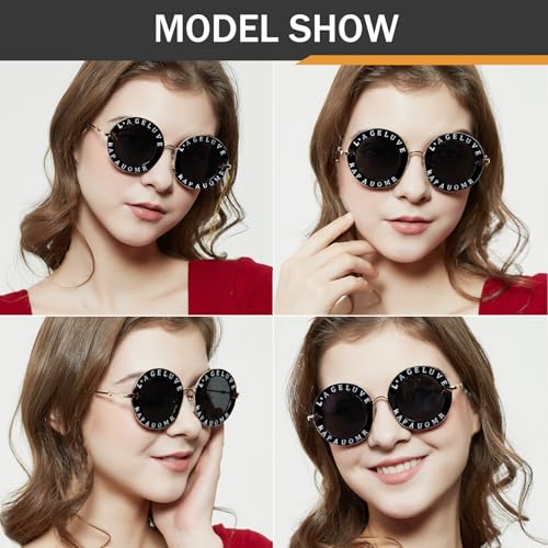 Retro Round Sunglasses Men Women Fashion Metal Frame Black Lens Sunglasses 8090s Style Eyeglasses2