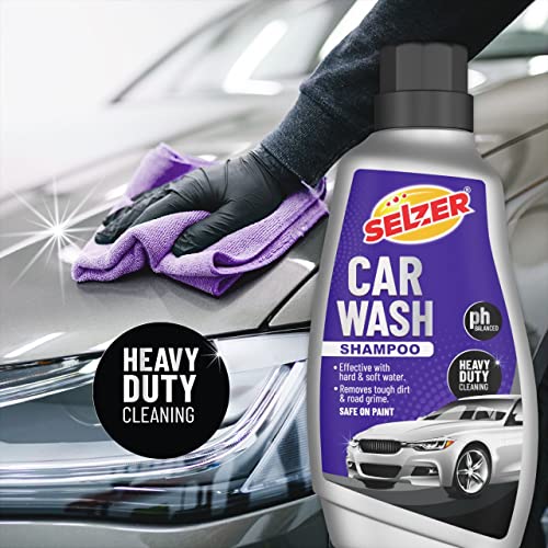 Image of Selzer Car Wash Shampoo (500ml) With PH Balanced Formula, Highly Effective on Dust and Grime, Removes Tough Dirt And Safe on Paint - Pack of 1