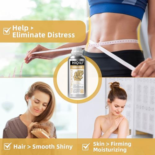 Image of HIQILI 32 Fl Oz Ginger Oil, 100% Pure Natural Ginger Essential Oil for Hair, Massage, Skin - 1000ML