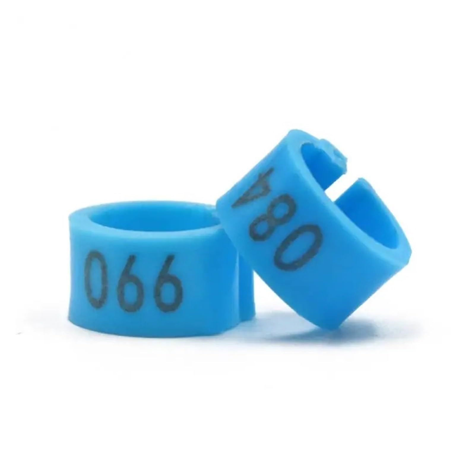 100Pcs Plastic Clip Bird Foot Rings，Compatible Pigeon Quail Farm Bird Identification Accessories(Light Blue with word)
