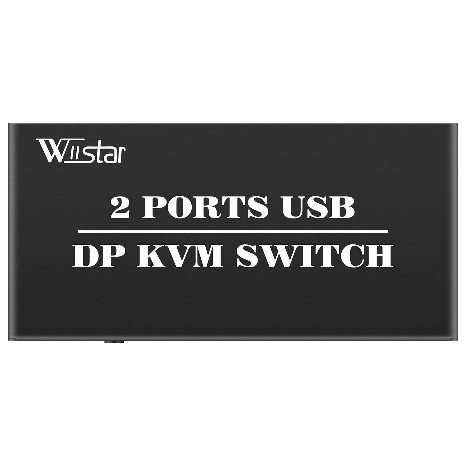 Wiistar 2 Port DP KVM Switch 4K@60Hz Displayport1.2 KVM Switch 2 in 1 Out for 2 PCs Share 1 Monitor and Keyboard Mouse Support Button Switch&Desktop Controller with 2 DP and 2 USB 2.0 Cable