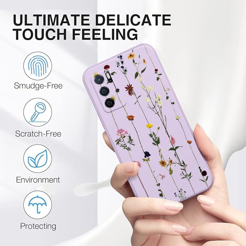 WOKEZ Telefonfodral för Xiaomi Poco X6 Pro 5G - Blomma och Silikon
