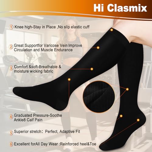 Image of Graduated Medical Compression Socks for Women&Men 20-30mmhg Knee High Sock