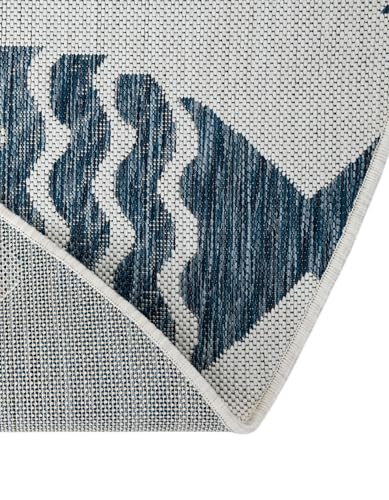 Tapete Redondo Azul Marino 8 ft Coastal Outdoor miniatura 5