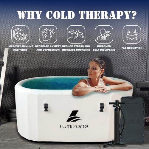 Foto de Lumizone Inflatable Cold Plunge Tub 132 Gallons Capacity Ice Bath Portable Ice Bath Tub Compatible With Water Chillers with Lid Drop Stitch PVC Double Layer Seals Oversized for Athletes (imagen 58)