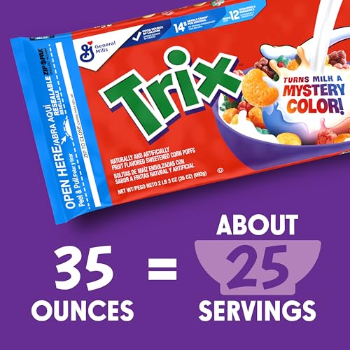 Image of Trix, Cereal, Fruit Flavored Corn Puffs, 35 oz (Pack of 5)