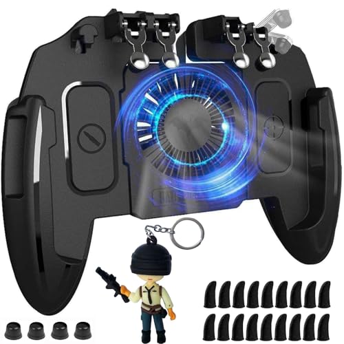 Mikirini 20 in 1 Mobile Phone Game Controller w/built-in Battery & Cooling Fan for 4.5-6.7' iPhones/Android Phones, compatible with PUBG Mobile/Call of Duty Mobile/Fortnitee Mobile/Apex