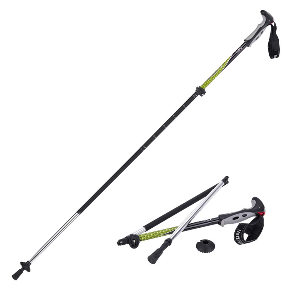 GSP Bastoncini da Passeggio Bastone da Passeggio in Canna da Trekking Pieghevole Bastone da Trekking in Canna da Trekking Regolabile all'aperto Asta in Acciaio al Carbonio a 4 sezioni per palo