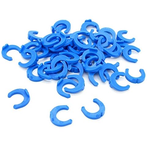 JIUWU 1/4 inch Locking Clips 50 PCS Reverse Osmosis Clip ro Water line Clips Blue Clip for Locking Quick Connect Fittings for RO Reverse Osmosis Water Filter Fittings Cover