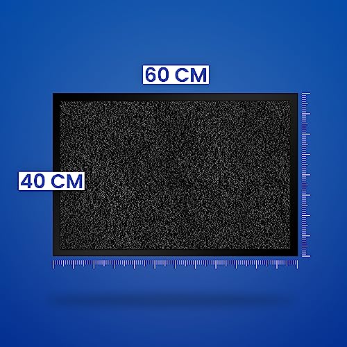 comflor Hochwertige Fußmatte Schwarz 40x60 groß für Innen & Außen - Schmutzfangmatte rutschfest, waschbar & wetterfest - Fussmatte für Eingangsbereich & Aussenbereich - Läufer Flur dünn