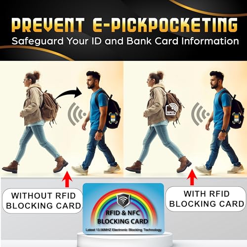 SaiTech IT 2 PK RFID Blocking Cards Protect Your Entire Wallet, Purse, and Cards from NFC Contactless Theft Wallet for Men & Women (Rainbow)3