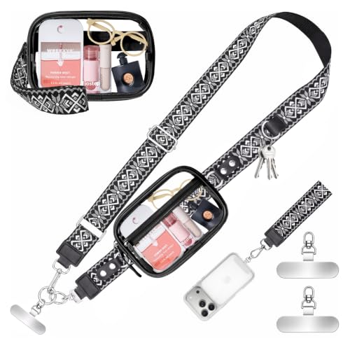 Image of Tiostep Small Clear Bag for Stadium Events Crossbody Mini Clear Purse | Clip and Go with Phone Holder and Wristlet Strap for Concert and Stadium Approved