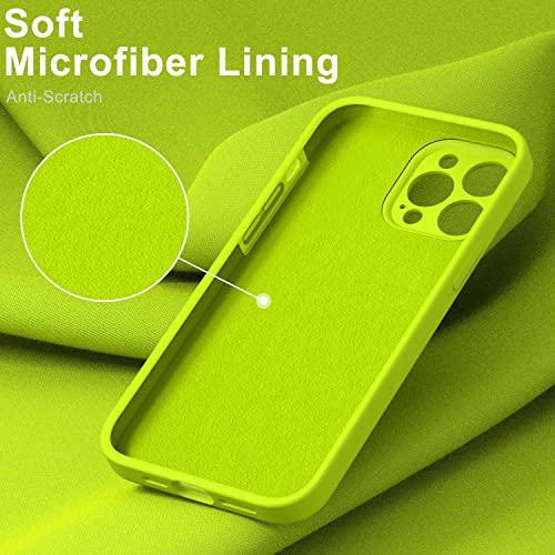 Deenakin For Iphone 14 Pro Case With Screen Protector,Enhanced Camera Cover,Passing 16Ft Drop Tested Soft Silicone Gel Rubber,Slim Fit Protective Phone Case For Iphone 14 Pro 6.1" Fluorescent Yellow #TOP3