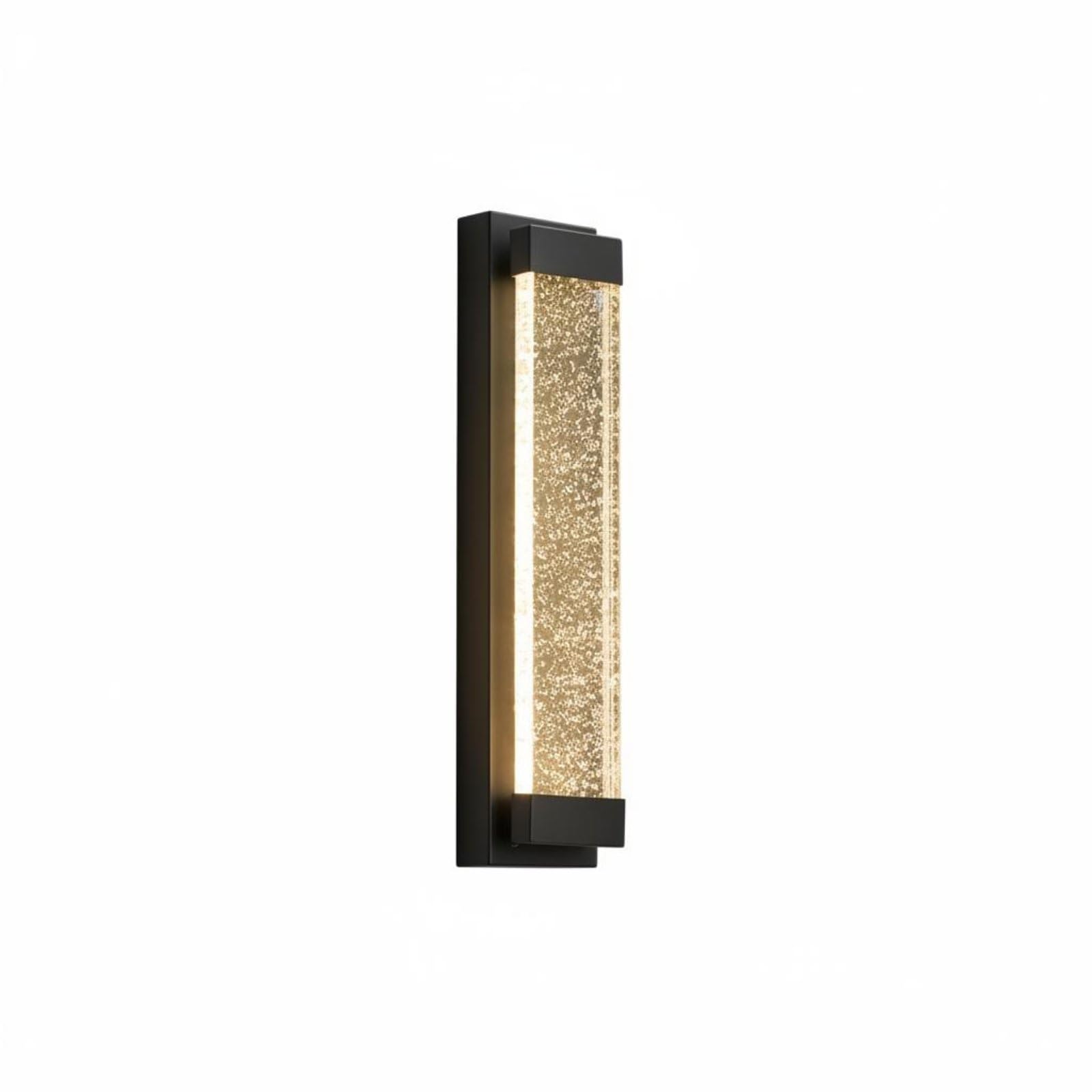 Lampada da Parete Esterna con Sconce Moderno IP65 in Acciaio Inox Luce Calda 3000K E Diffusione Cristallo Adatta per Ingresso Abitazione Terrazza, 35 Cm, Standard