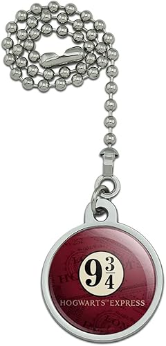 GRAPHICS & MORE Harry Potter Hogwarts Express Tickets Ventilador de techo y cadena de tracción de luz