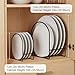 Caeuiciw 4 Packs Black Kitchen Plate Holder for Cabinet 2 Large 2 Small Dinner Dish Plate Organizer Rack Upright Dish Drying Racks Metal Dishes Racks Stand
