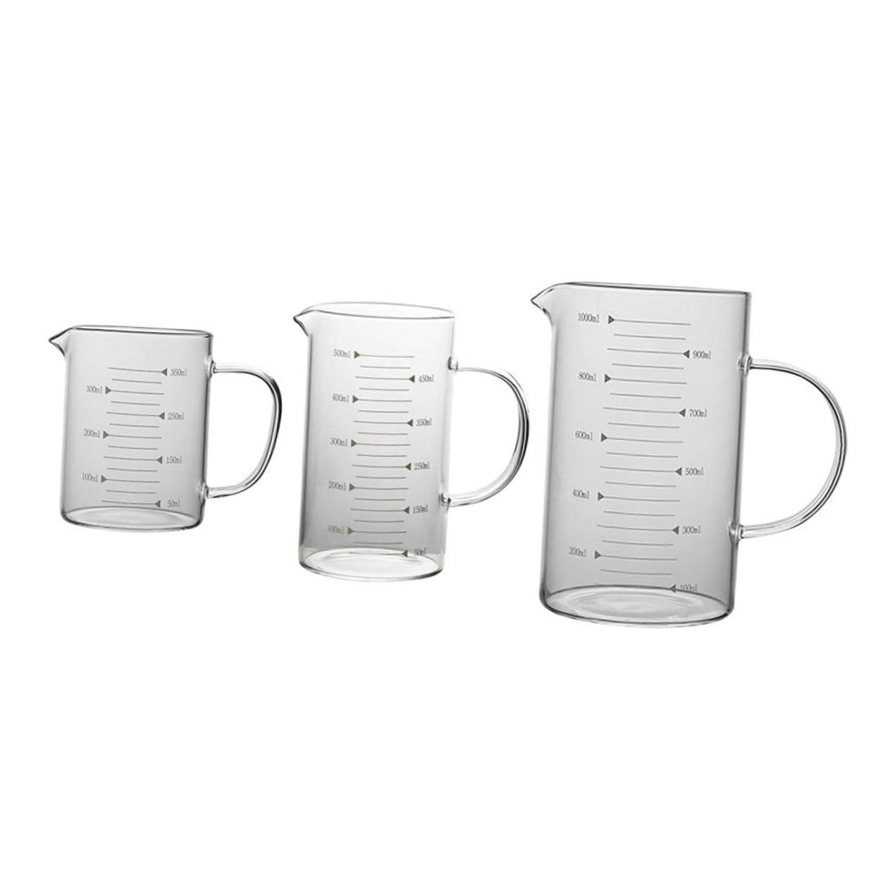 LABRIMP 3pièces Tasses à Mesurer Verre Avec Échelle Pour Cuisine Parfaites Pour Mesurer Lait Miel Vinaigre Et Sauces