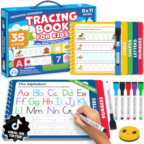 Tracing Books for Kids Ages 3-5 - Letter Tracing Activity Books for Kids Ages 3-5 - Preschool...
