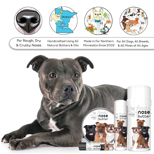 Image of The Blissful Dog Staffordshire Pitbull Terrier Unscented Nose Butter - Dog Nose Butter, 0.15 Ounce