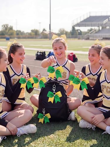 Image of Tondiamo Cheer Bow Keychain Cheer Keychain with Rhinestones Cheerleader Keyrings for Team Gift Cheerleading Sports Accessory