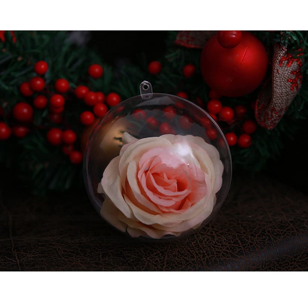 2021 Christmas Ornament Transparente Kugel Kreative Acrylkugel Hohl Kunststoff Kugel Hängende Kugel Hängen (20 Stück) (Color : A, Size : 10cm)