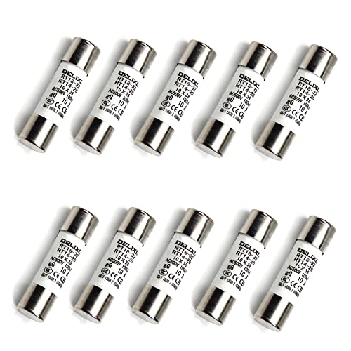 Fielect 10Pcs Ceramic Cartridge Fuse 400V 10A 10x38mm Cylindrical Fuses Ceramic Tube Fuse for Electrical Equipment