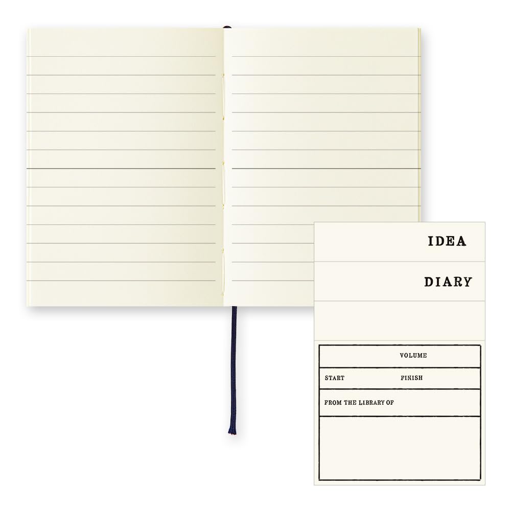 Midori 15345006 Notizbuch, MD-Notizbuch, A7, horizontal liniert