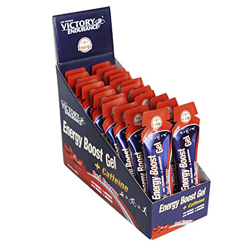 VICTORY ENDURANCE Energy Boost Gel Caffeine Red Energy; 42 g x 24 geles. Energía rápida y duradera, Con Cafeína y Guaraná