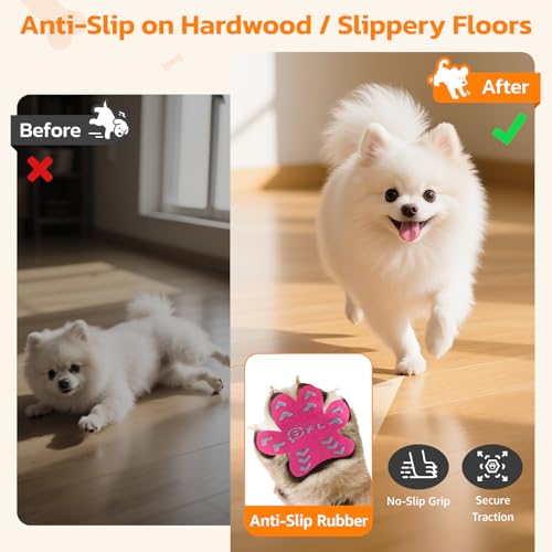 Image of Anti Slip Toe Grips for Senior Dogs on Hardwood Floor, Self Adhesive 48 Pcs